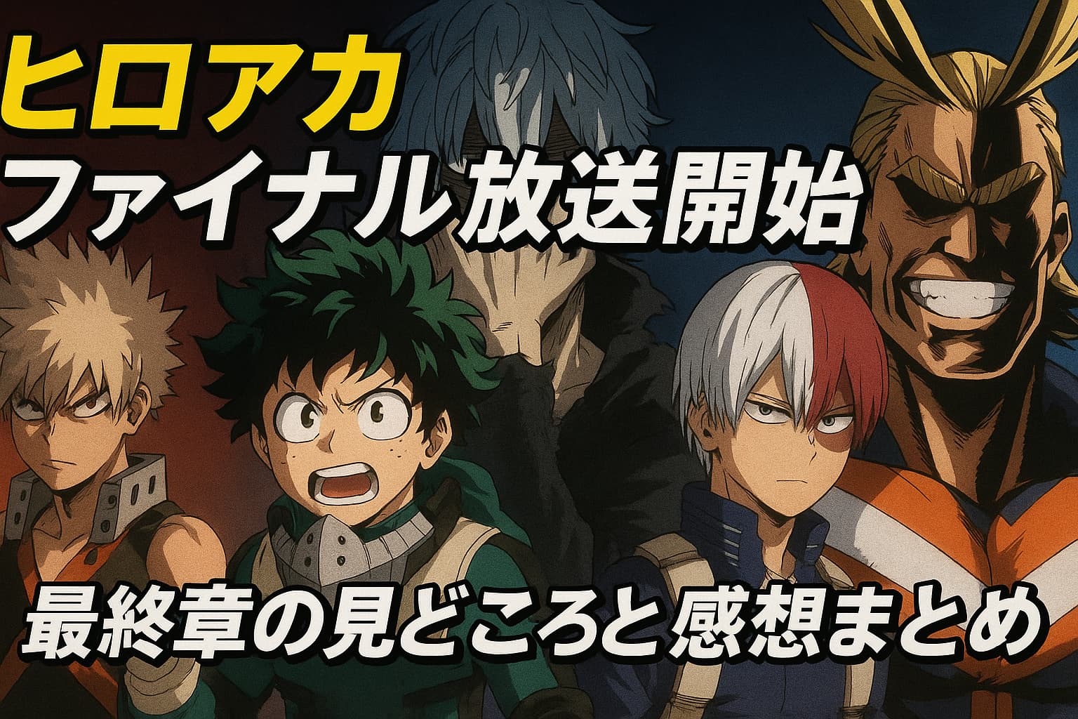 『ヒロアカ』最終章が開幕！デク、爆豪、轟、死柄木、オールマイトら主要キャラが勢揃いしたアニメ風ビジュアルに、「ファイナル放送開始！」の文字が配置されたアイキャッチ画像