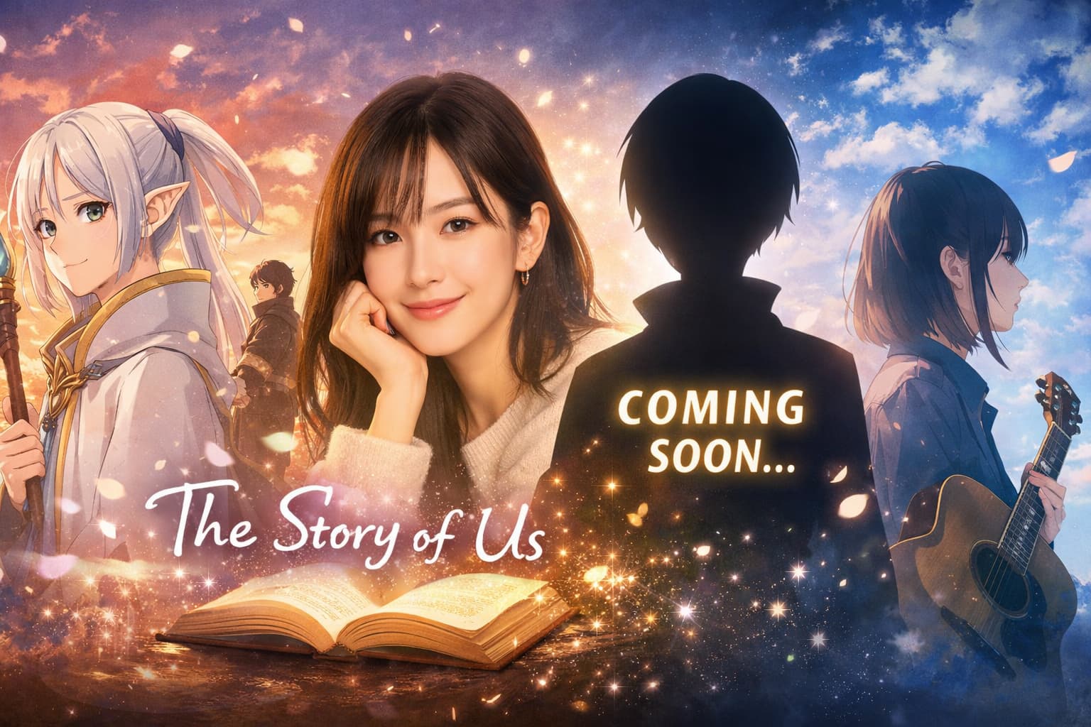 アニメ『葬送のフリーレン』第2期のEDを担当するmiletとフリーレン、未発表のOPアーティストを示すシルエット、背景に幻想的な空