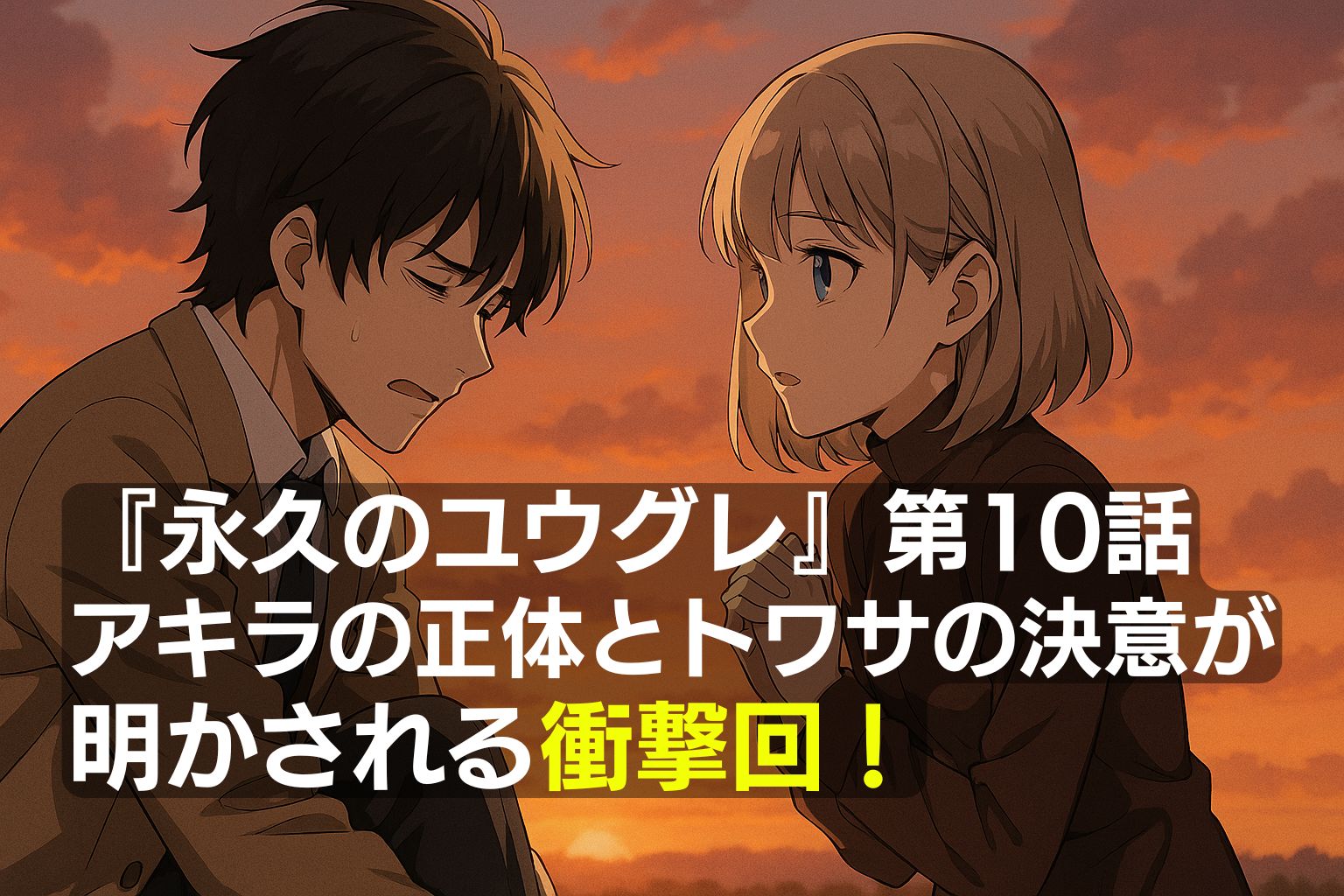 『永久のユウグレ』第10話：アキラとトワサが向き合う感動的な夕暮れシーン