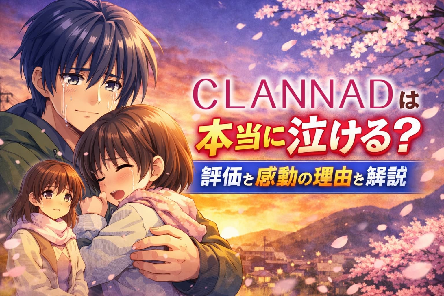 CLANNADは本当に泣ける？感動と評価を描いた感情的なアニメ風アイキャッチ画像