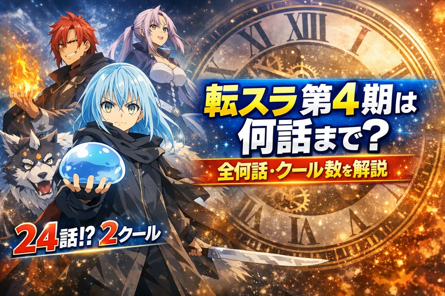 転スラ第4期は何話までかと全何話・クール数を解説するイメージ