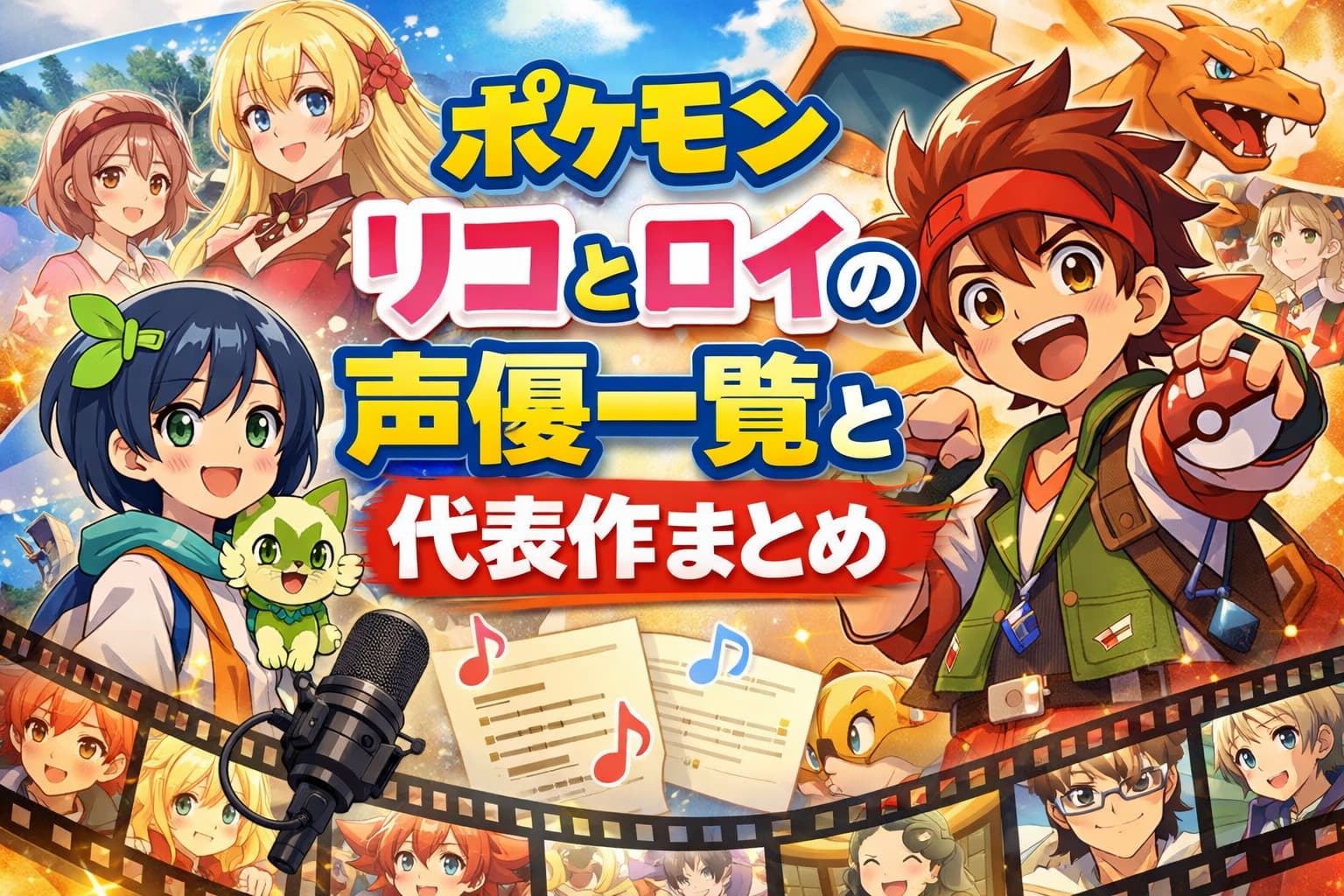 ポケモン リコとロイの声優一覧と代表作をまとめたアイキャッチ画像